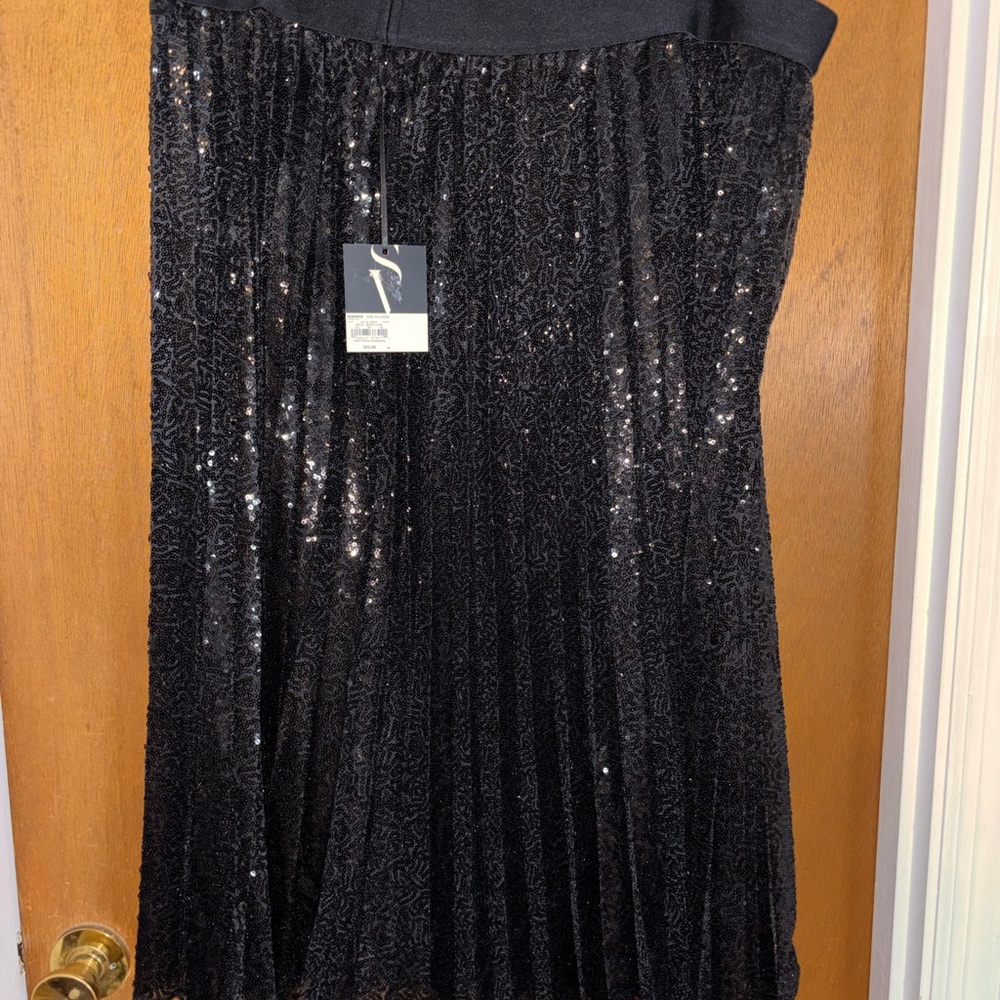 Simply Vera Vera Wang Sparkling Black Pleated Skirt